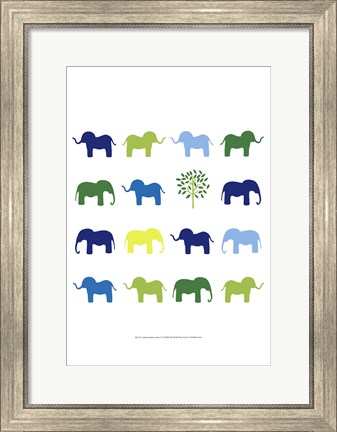 Framed Animal Sudoku in Blue IV Print