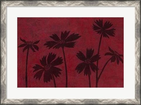 Framed Scarlet Silhouettes II Print