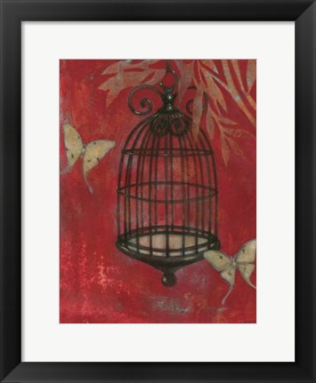 Framed Asian Bird Cage I Print