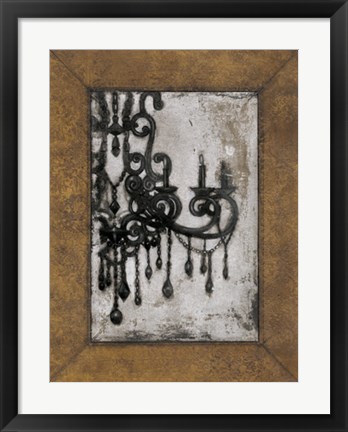 Framed Antique Chandelier I Print