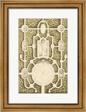 Framed Garden Maze I Print