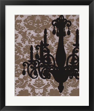 Framed Chandelier Silhouette I Print