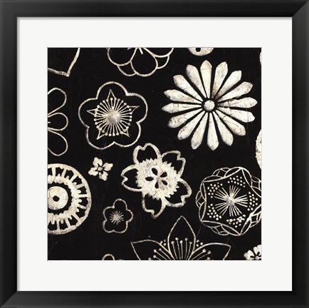 Framed Silver Floral Cascade II Print