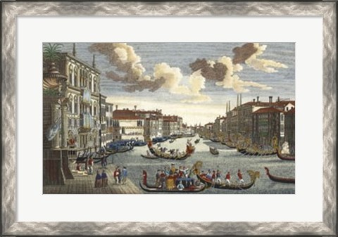 Framed Venice Canal and Gondola Race Print