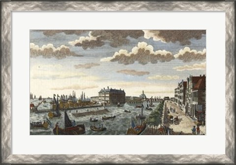 Framed Amsterdam Harbor &amp; Dock-yard Print