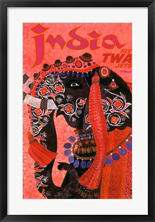 Framed India - Fly TWA Print