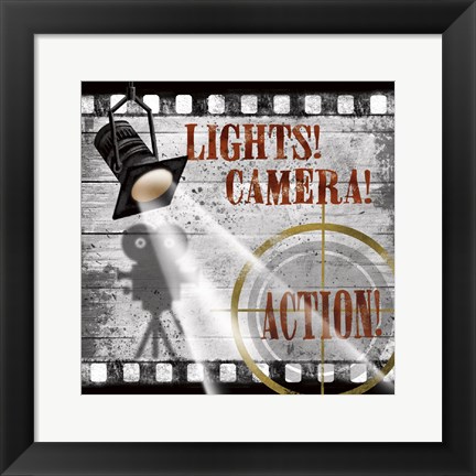 Framed Lights! Camera! Action! Print