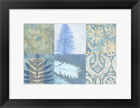 Framed Blue Textures II Print