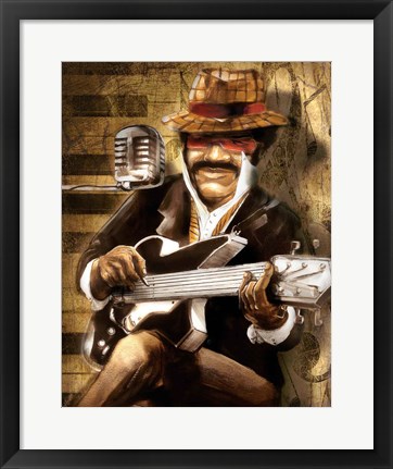 Framed Guitarist Print