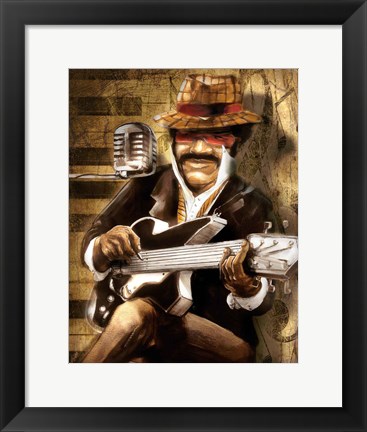 Framed Guitarist Print