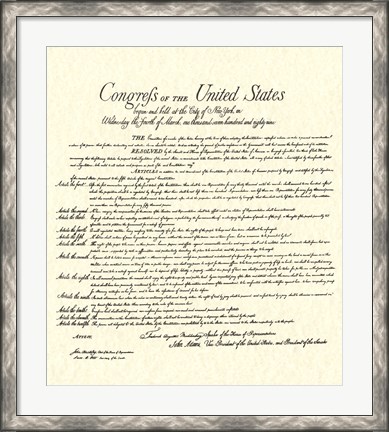 Framed Bill of Rights (Document) Print