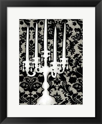 Framed Small Patterned Candelabra II (P) Print