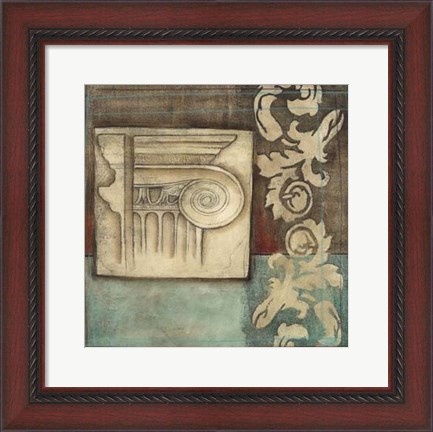 Framed Damask Tapestry with Capital I Print