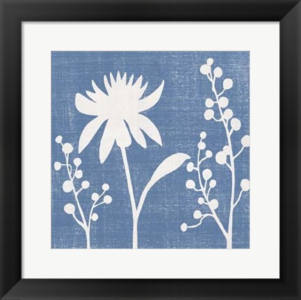 Framed Small Blue Linen I (P) Print