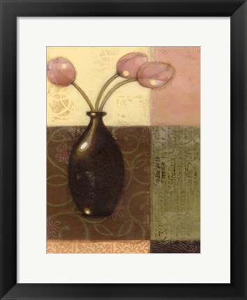 Framed Ebony Vase with Tulips II Print