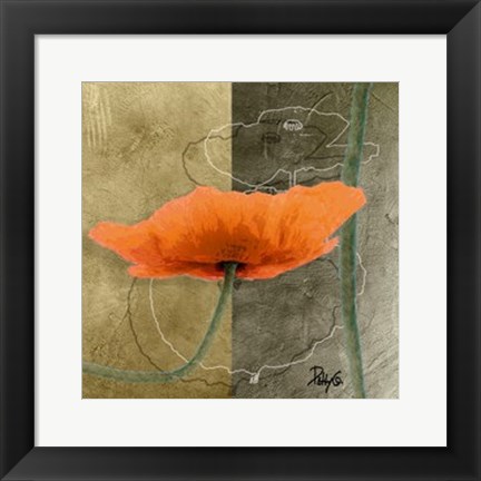 Framed Orange Poppies VI Print