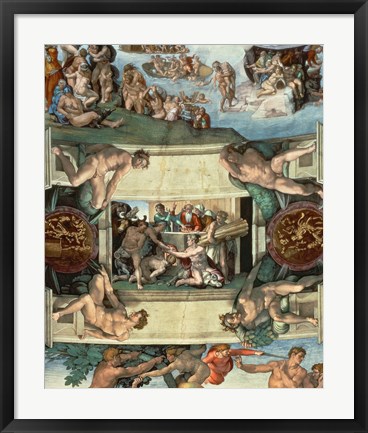 Framed Sistine Chapel Ceiling (1508-12): The Sacrifice of Noah, 1508-10 Print