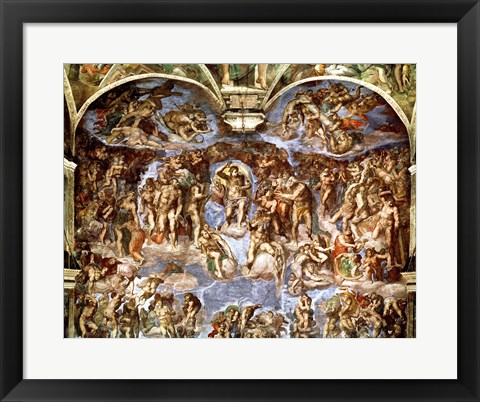 Framed Sistine Chapel: The Last Judgement, 1538-41 Print