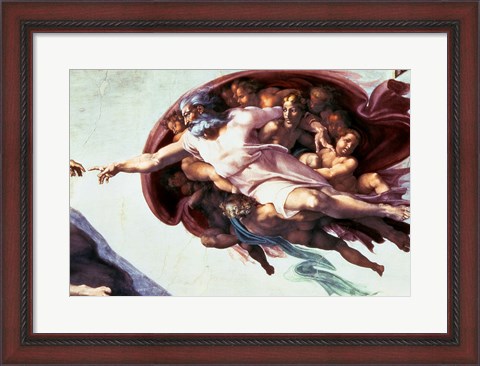 Framed Sistine Chapel Ceiling: Creation of Adam, 1510 (detail) Print