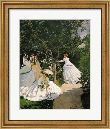 Framed Women in the Garden, 1867 Print