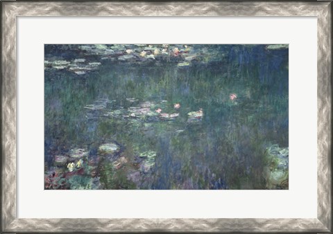 Framed Waterlilies: Green Reflections, 1914-18 Print
