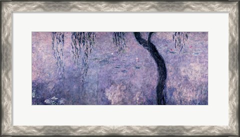 Framed Waterlilies: Two Weeping Willows, right section, 1914-18 Print