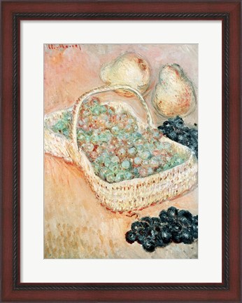 Framed Basket of Grapes, 1884 Print