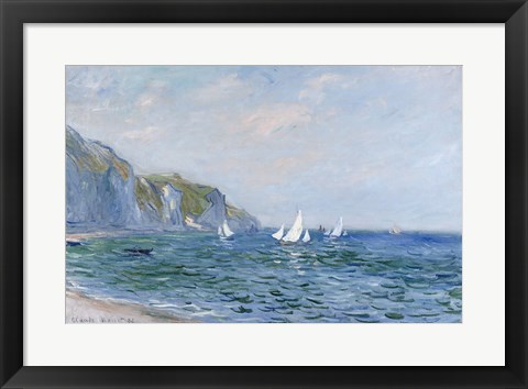 Framed Cliffs and Sailboats at Pourville Print