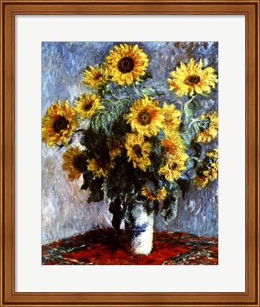 Framed Still life with Sunflowers, 1880 Print