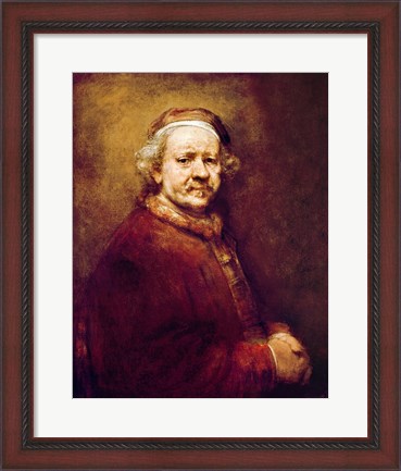 Framed Self Portrait in at the Age of 63, 1669 Print