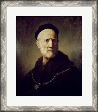 Framed Portrait of Rembrandt&#39;s Father Print