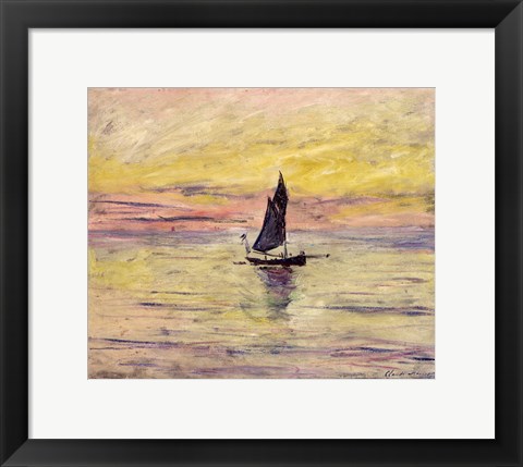Framed Sailing Boat, Evening Effect, 1885 Print
