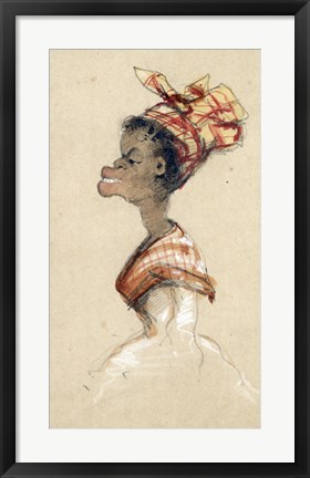Framed Black Woman Wearing a Headscarf, 1857 Print