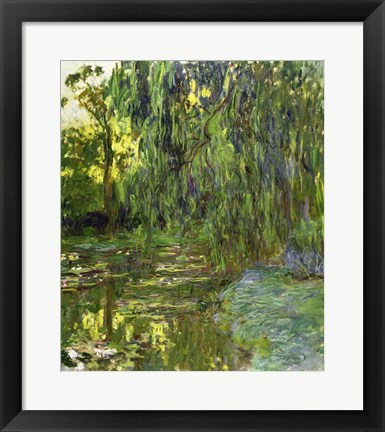 Framed Weeping Willows, The Waterlily Pond at Giverny, c.1918 Print