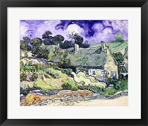 Framed Thatched cottages at Cordeville Print