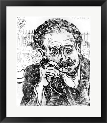Framed Man with the Pipe, Portrait of Doctor Paul Gachet Print