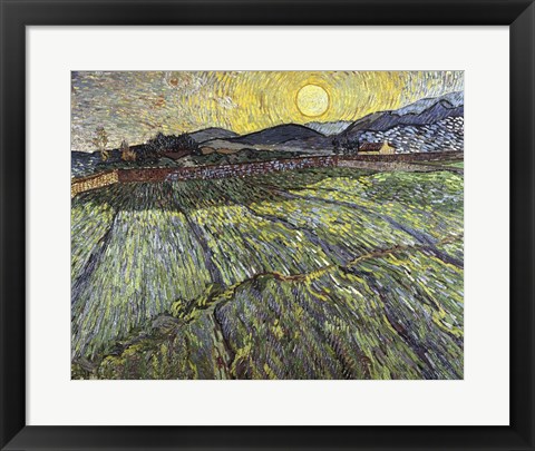 Framed Enclosed field with rising sun, 1889 Print