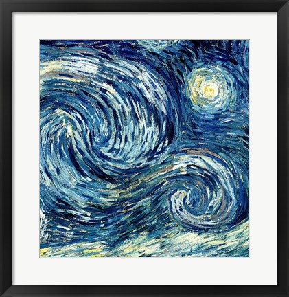 Framed Starry Night, June 1889 Detail B Print