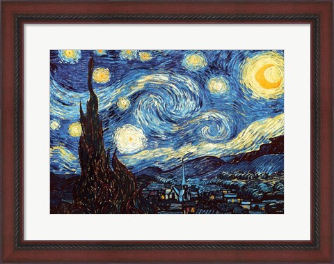 Framed Starry Night, June 1889 Print