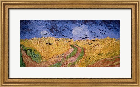 Framed Wheatfield with Crows, 1890 Print