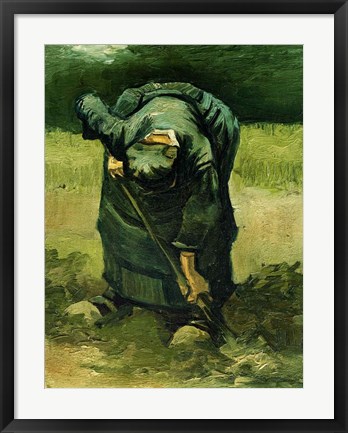 Framed Peasant Woman Digging, 1885 Print