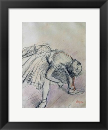 Framed Dancer Fixing her Slipper, c.1865 Print