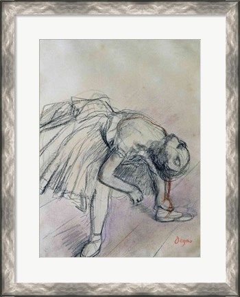 Framed Dancer Fixing her Slipper, c.1865 Print