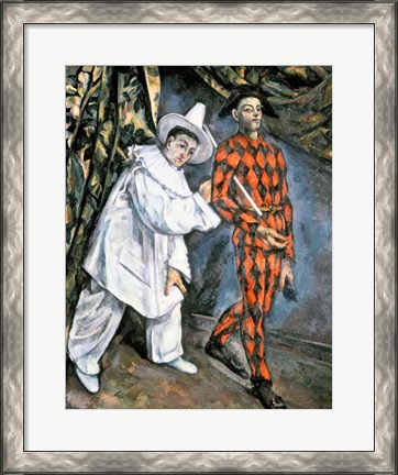 Framed Pierrot and Harlequin Print