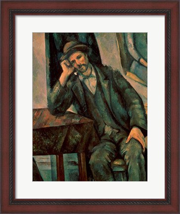 Framed Man Smoking a Pipe Print
