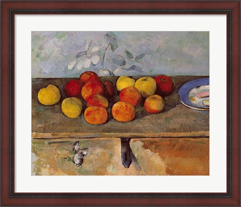 Framed Still life of apples and Biscuits Print