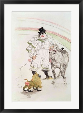 Framed At the Circus: performing horse and monkey, 1899 Print