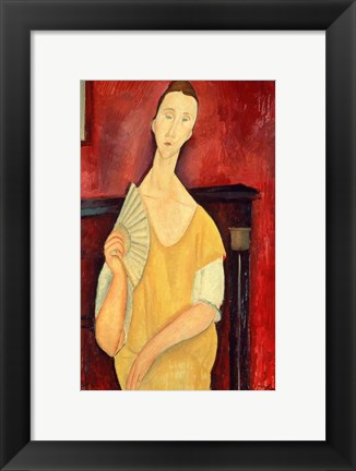 Framed Woman with a Fan Print