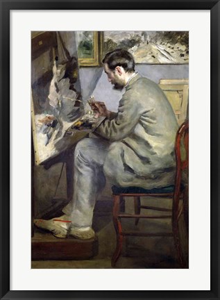 Framed Frederic Bazille at his Easel, 1867 Print