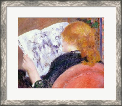 Framed Young Woman Reading an Illustrated Journal, c.1880-81 Print